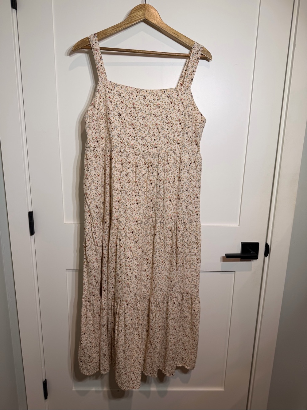 Madewell Cream Floral Tiered Maxi Dress